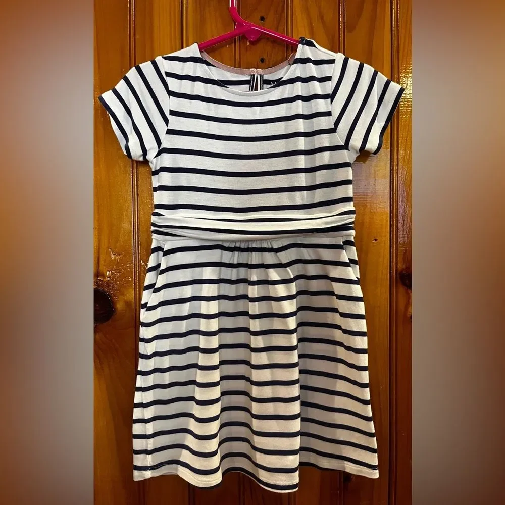 Mini Boden Girls Cotton Striped Dress Age 2-3 Years
